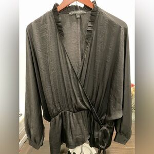 Marc New York Black Wrap Blouse